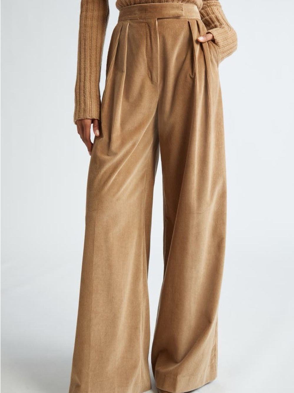 BANANA REPUBLIC Wide-Leg High Rise Tailored Corduroy Pants in Camel Brown Size 6